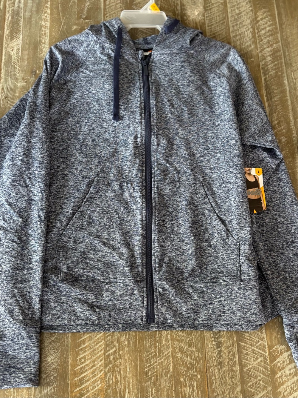 Avia Navy Heather Full-Zip Hooded Sweatshirt - Picture 3 of 3